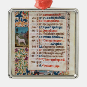 V.25-3 Fol.12v De maand december Metalen Ornament