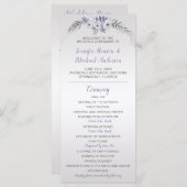 V#2 Programme de mariage floral gris mauve en arge (Devant / Derrière)