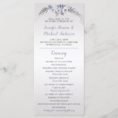 V#2 Programme de mariage floral gris mauve en arge (Devant)