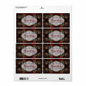 v.4 Fractures médiévales Étiquettes de vin noir et (Feuille entière)