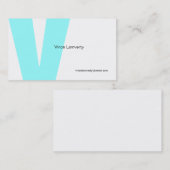 V bleu blanc de carte de visite d'alphabet de (Devant / Derrière)