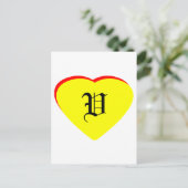 "V" Coeur Jaune Rouge Faire-part de mariage Le MUS (Debout devant)