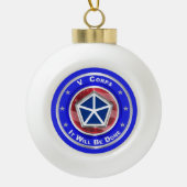 V Corps-kerstkeepomwille Keramische Bal Ornament (Voorkant)