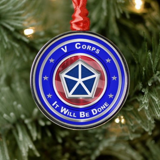 V Corps-kerstkeepomwille Metalen Ornament (Boom)