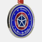 V Corps-kerstkeepomwille Metalen Ornament (Rechts)