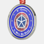 V Corps-kerstkeepomwille Metalen Ornament (Links)