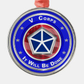 V Corps-kerstkeepomwille Metalen Ornament (Voorkant)