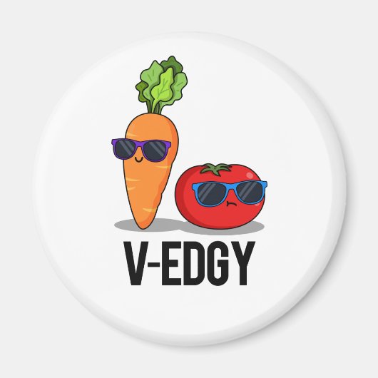 V-Edgy Funny Veggie Pun Magneet (Voorkant)