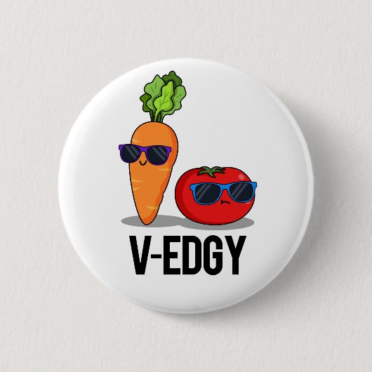 V-Edgy Funny Veggie Pun Ronde Button 5,7 Cm (Voorkant)
