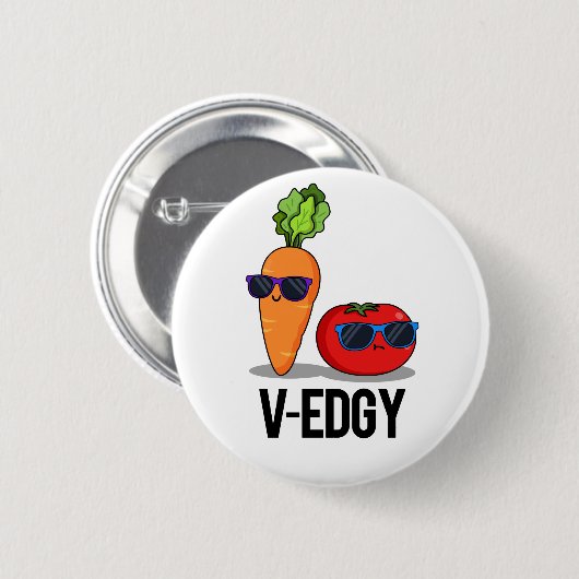 V-Edgy Funny Veggie Pun Ronde Button 5,7 Cm (Voorkant /achterkant)