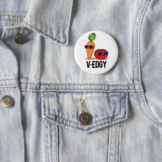 V-Edgy Funny Veggie Pun Ronde Button 5,7 Cm (In situ)