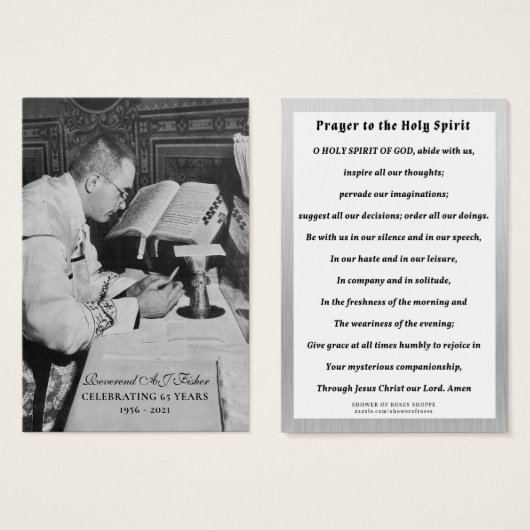 V. Fisher Heilige Kaarten 65e Jubileum Visitekaartje (Voorkant /achterkant)