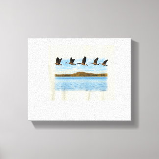 V-formatievlucht Canvas Afdruk