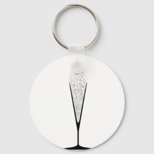 V Glas met vorm Sleutelhanger