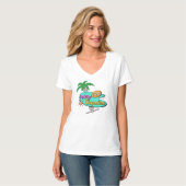 V-hals dames T-shirt (Voorkant volledig)
