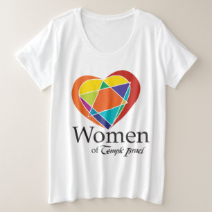 V-hals T-shirt met Vrouwen van Temple Israel logo