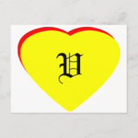 "V" Hart Geel Rood Bruiloftsuitnodiging Het MUSEUM