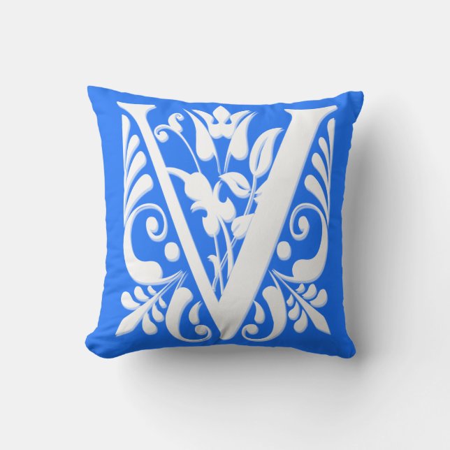 V Initiaal Monogram - Kussen (Voorkant)