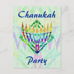 V invitations de partie de Menorah Chanukah