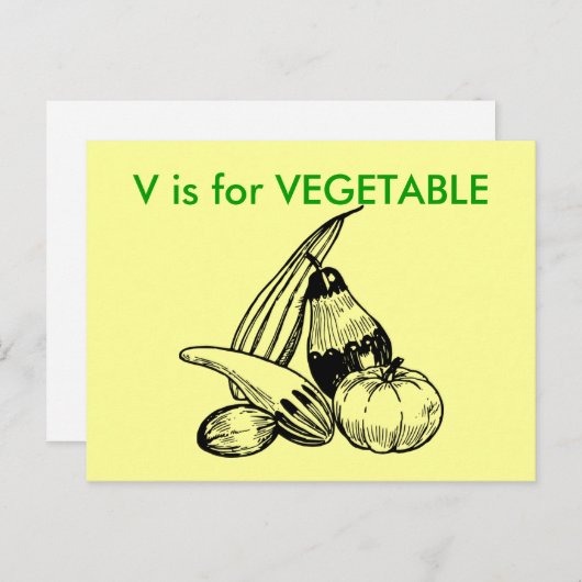 "V" is bestemd voor een glasvezelalfabet-fiets Briefkaart (Voorkant / Achterkant)