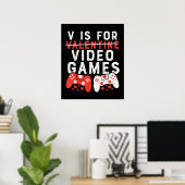 V is for Video Games Poster (Thuiskantoor)