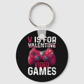 V Is For Video Games Valentine Gamer Valentines Da Sleutelhanger