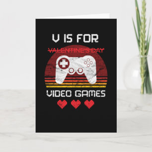 V is voor grappige Valentijnskaarten voor gamers Kaart