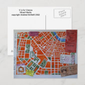 V is voor het briefkaart van Wenen (Voorkant / Achterkant)