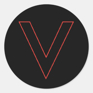 V is voor overwinning ronde sticker