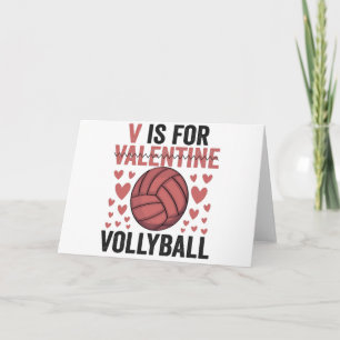 V Is Voor Valentijn Grappige Volleybal Sportliefhe Kaart