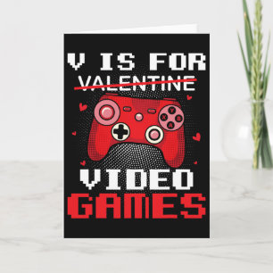 V Is Voor Valentijnsdag Video Game Valentijnskaart Kaart