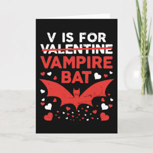 V is voor Vampire Bat Funny Valentijn Kaart