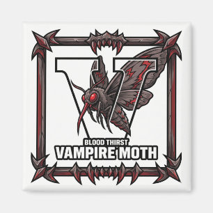 V is voor Vampire Moth – GTA Style ABC Leren Magneet