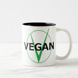 V is voor Vegan coffie cup Tweekleurige Koffiemok