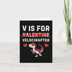 V Is Voor Velociraptor Roofdier Funny Dinosaur Boy Kaart