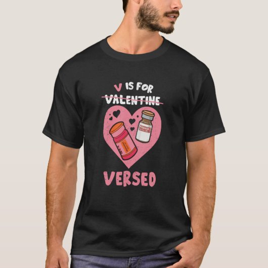 V is voor versed-Valentijnsdag VERPAKKING CRNA T-shirt (Voorkant)