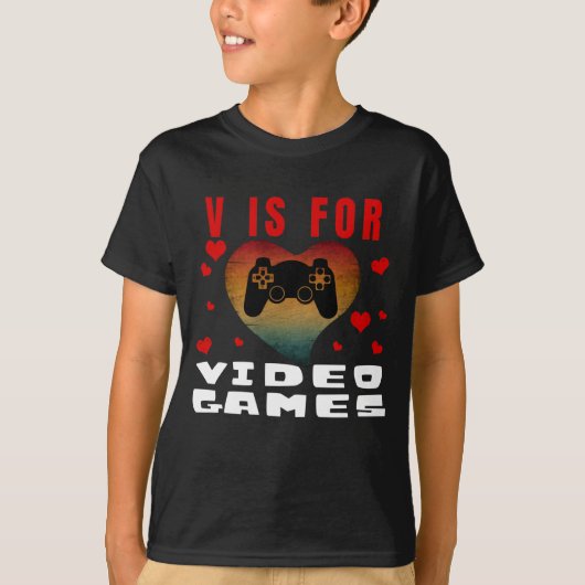 V IS VOOR VIDEO GAMES T-Shirt (Voorkant)