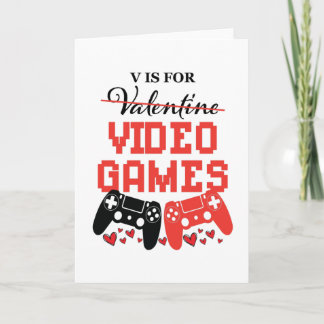 V is voor videogames anti-valentijnsdag kaart