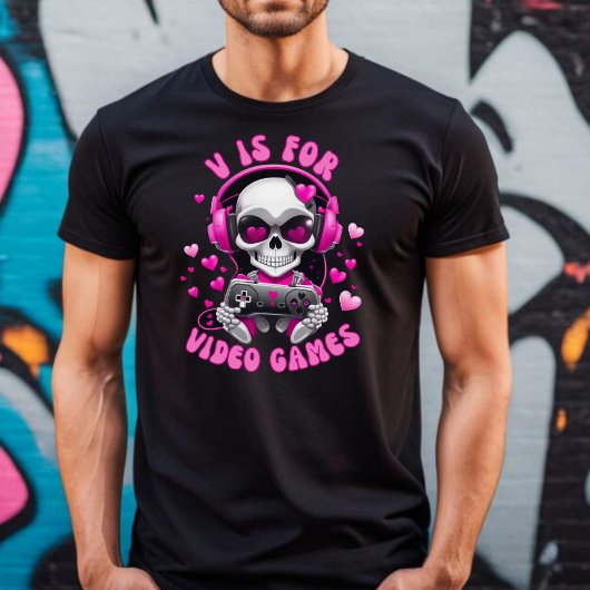 V is voor videogames Anti Valentine's T-shirt