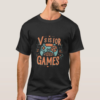 V is voor videogames Funny Valentijnsdag Gamer T-shirt