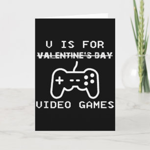 V is voor videogames Gamen Grappige Valentijn Game Kaart