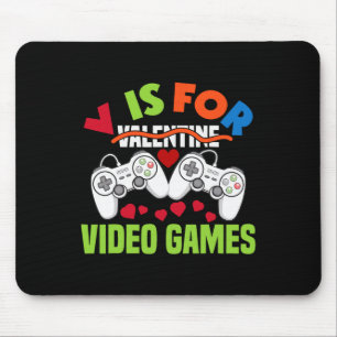 V is voor videogames Grappige videogameliefhebber Muismat