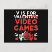 V is voor videogames Valentijn gamer Briefkaart (Voorkant)