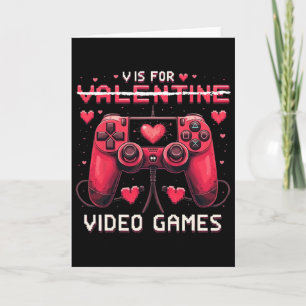 V is voor videogames Valentijnsdag gamer Valentijn Kaart