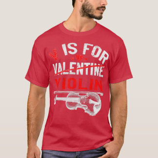 V is voor Violin Funny Valentijnsdag Violinist T-shirt