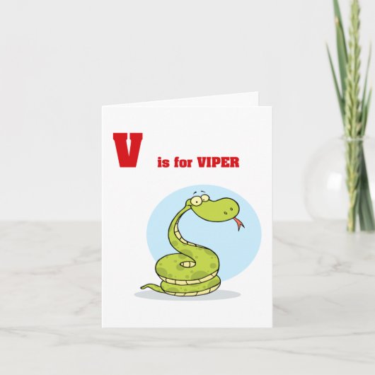 V is voor Viper Note Cards Kaart (Voorkant)
