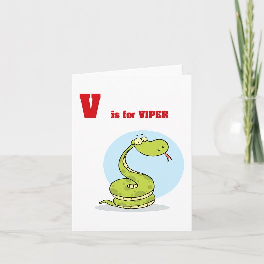 V is voor Viper Note Cards Kaart