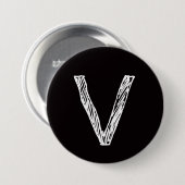 V is voor virtueel ronde button 7,6 cm (Voorkant /achterkant)