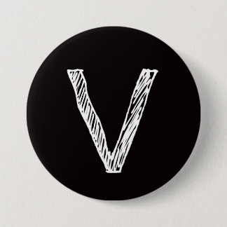 V is voor virtueel ronde button 7,6 cm
