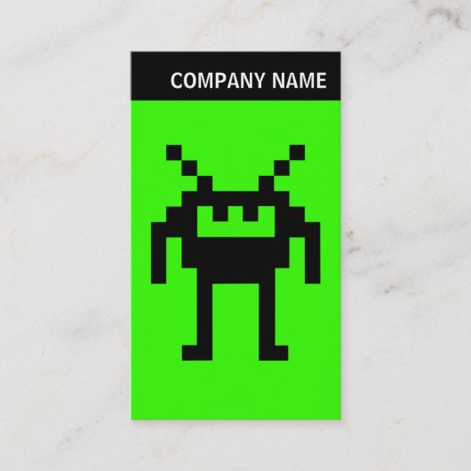 V-koptekst - Afbeelding - Nanobot op groene 33FF00 Visitekaartje (Voorkant)